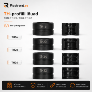 TH-profiiliga pressbakid (lõuad) 16–32 mm torupressile - Rent