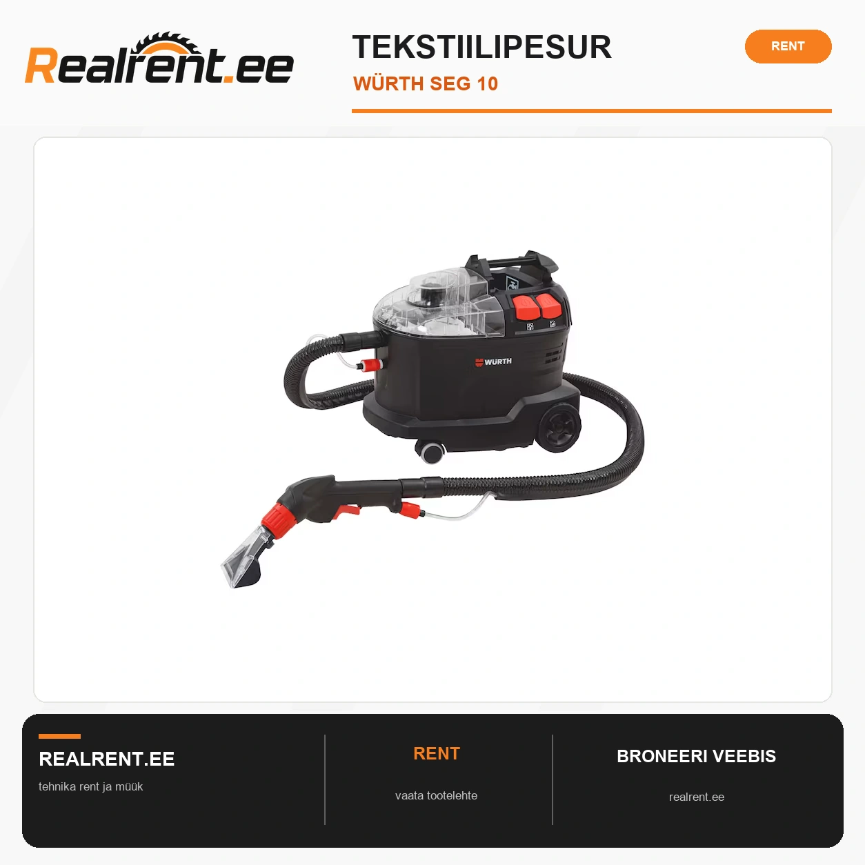 Tekstiilipesur Würth SEG 10 – rent