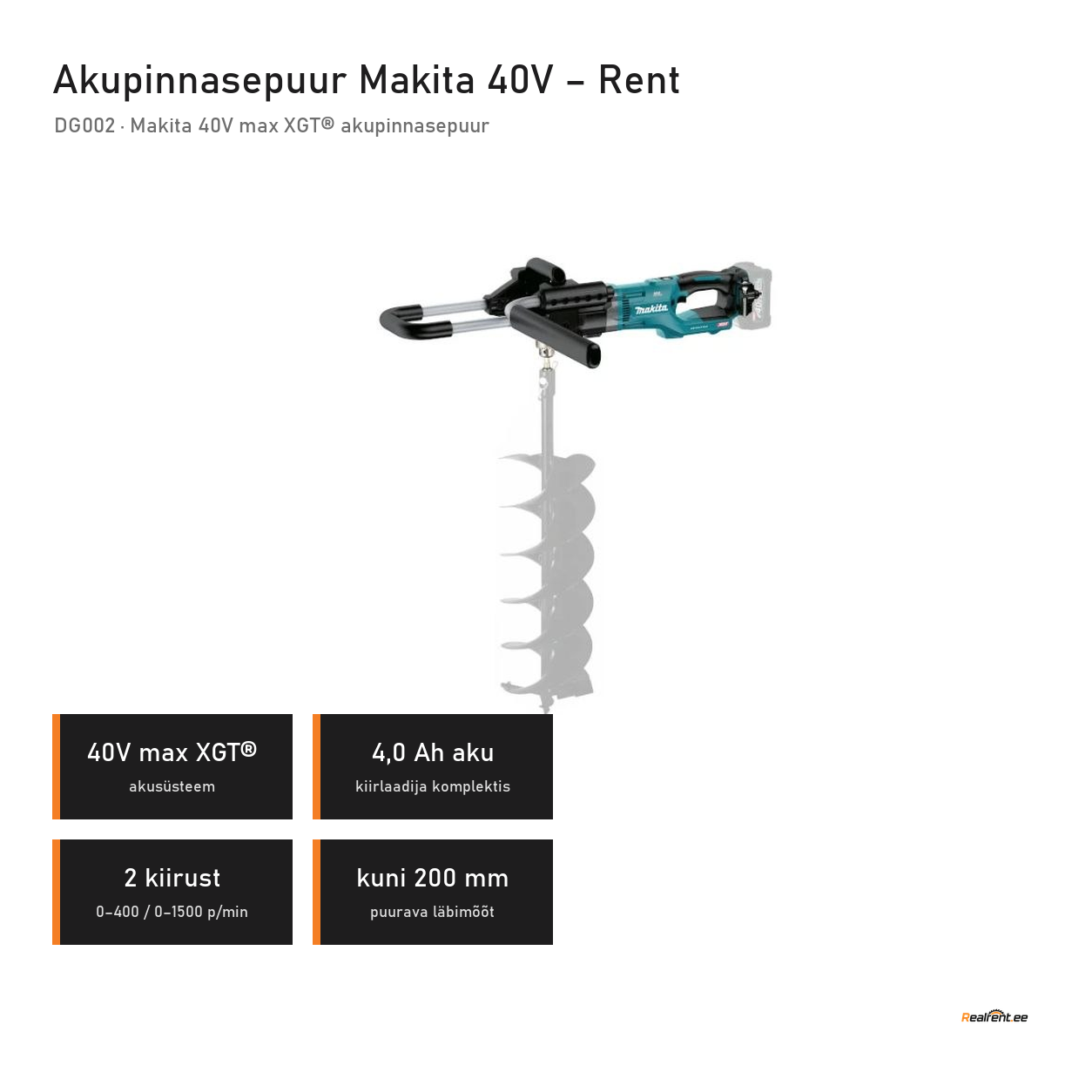 Akupinnasepuur Makita 40V max XGT akupuur rendiks